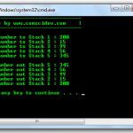 โค้ดภาษาซีพลัสพลัส วนรับค่าตัวเลข จำนวน 5 ค่า จากคีย์บอร์ด โดยใช้ Stack