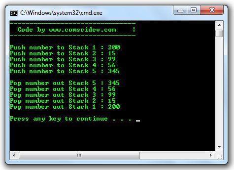 pop empty push stack by c++