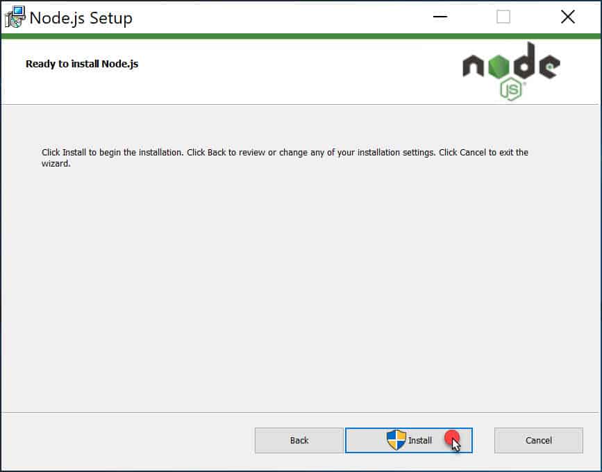 วิธีติดตั้ง Node.js สำหรับ Windows