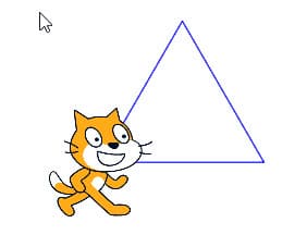โปรแกรม Scratch วาดรูปสามเหลี่ยม