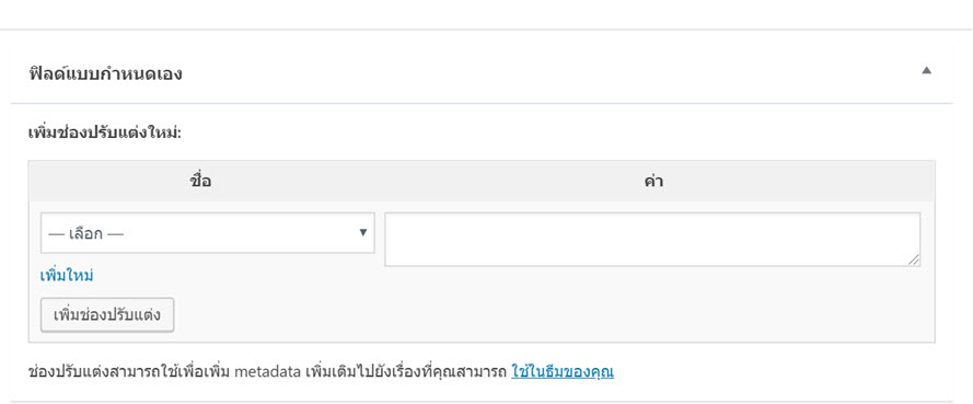 Gutenberg Editor แสดง Custom Fields