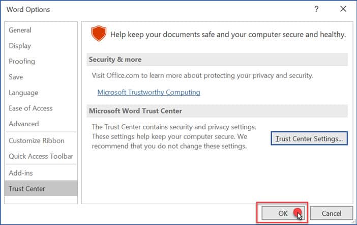 วิธีปิด Protected View ใน Microsoft Office 365