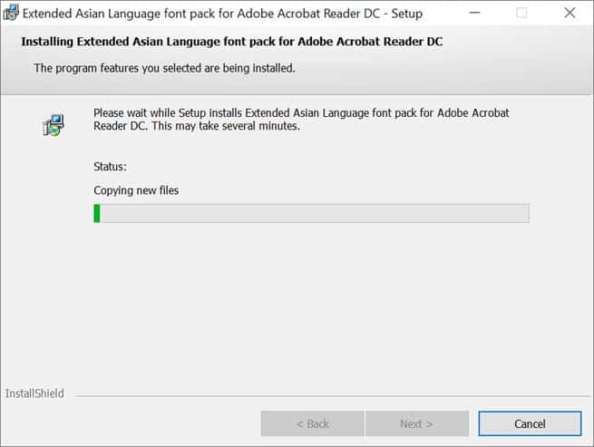 Acrobat Reader DC 19.x A font package is required to take this action on this form. 