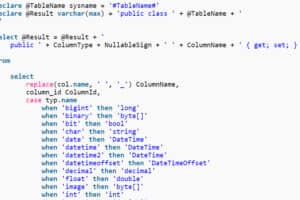 C# สร้างคลาสจากตารางของฐานข้อมูล Microsoft SQL Server