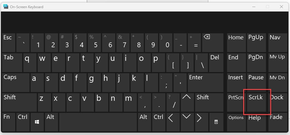 วิธีปิด Scroll Lock