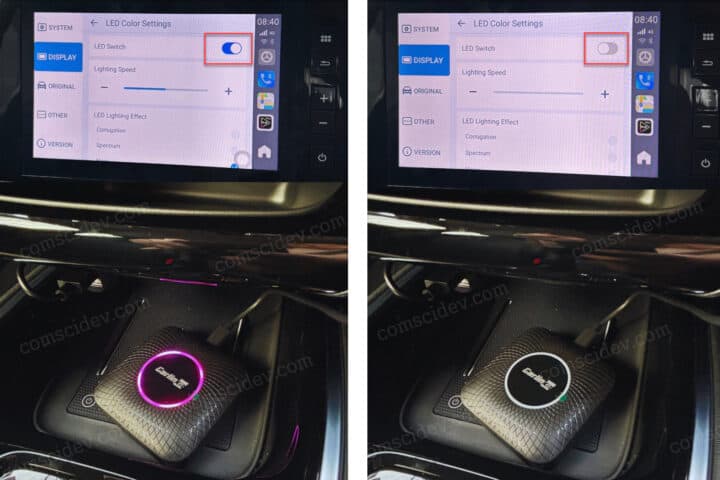 วิธีปิดไฟ Ambient Light ของ Carlinkit TBox Ambient